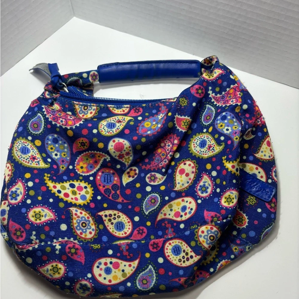 Vintage Tommy Hilfiger Blue Paisley HT logo Tote Bag Nylon Changeable Shape - Picture 2 of 13